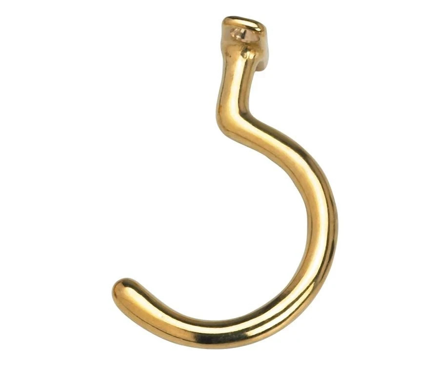 Face Mount Hook for Pool Billiards Table Rack, Small Gold