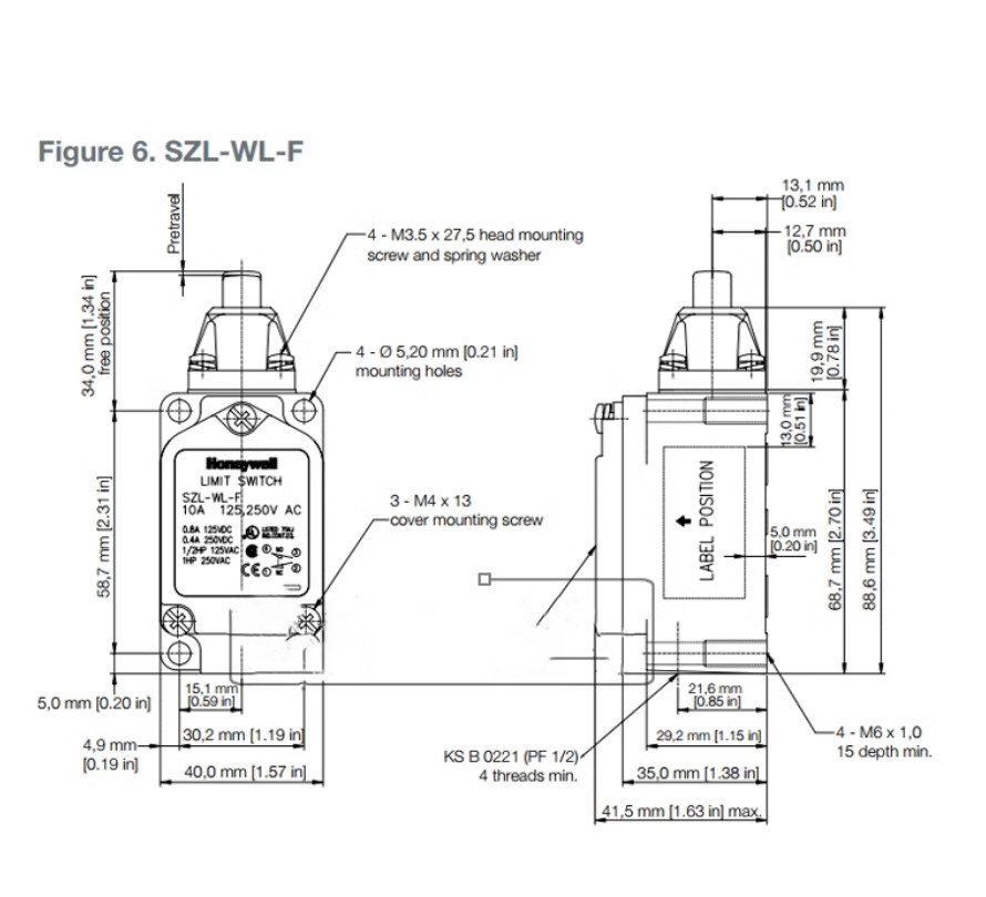 1PC NEW Honeywell Limit switch SZL-WL-E #LL