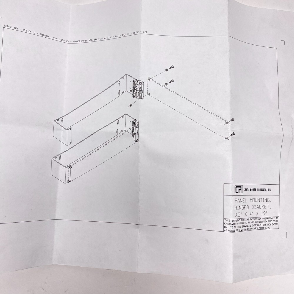 Chatsworth CPI 11521-704 Hinged Panel Mounting Bracket