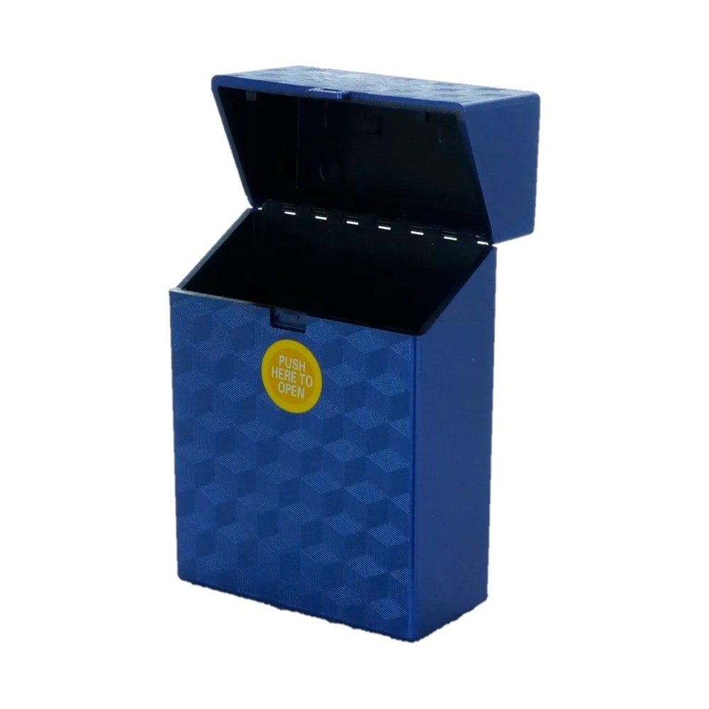 3 Pack King Size Push-to-Open Plastic Cigarette Case Cube Square Design