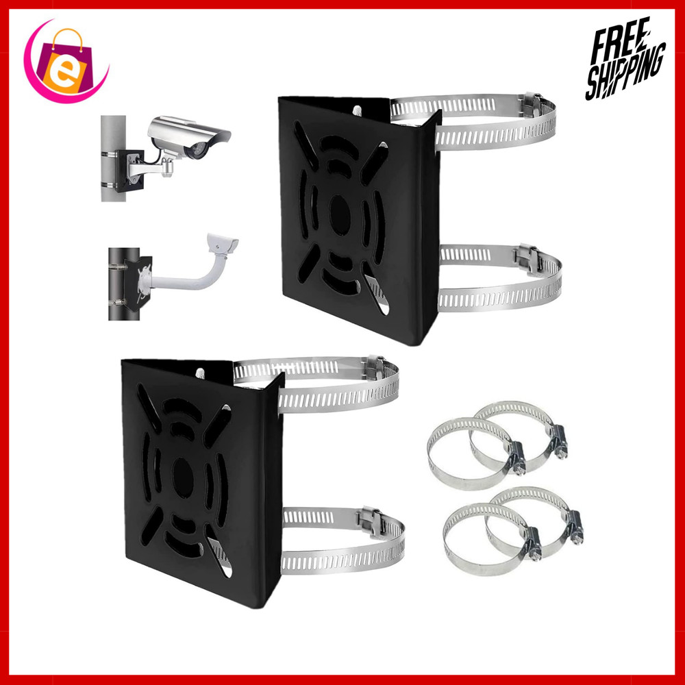 Universal Vertical Pole Mount Adapter Bracket for CCTV Security Camera 2 PACK