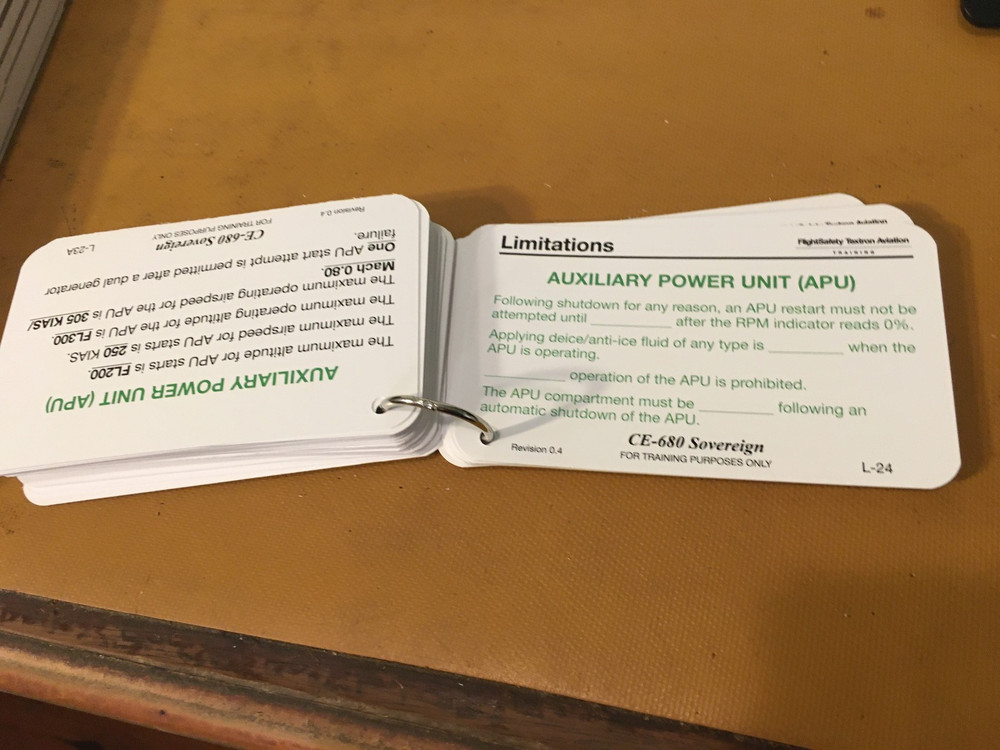 FlightSafety Citation Sovereign CE-680 Memory Flash Cards
