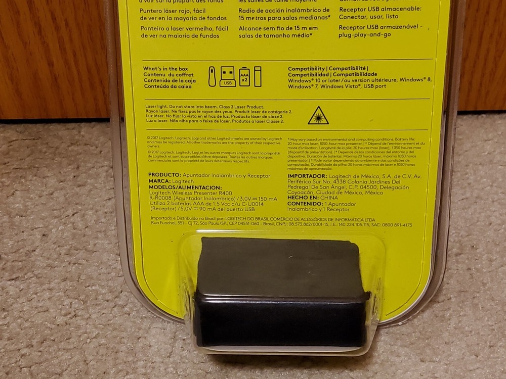 Logitech R400 Presenter Remote Control & Laser Pointer New Sealed 910-001354