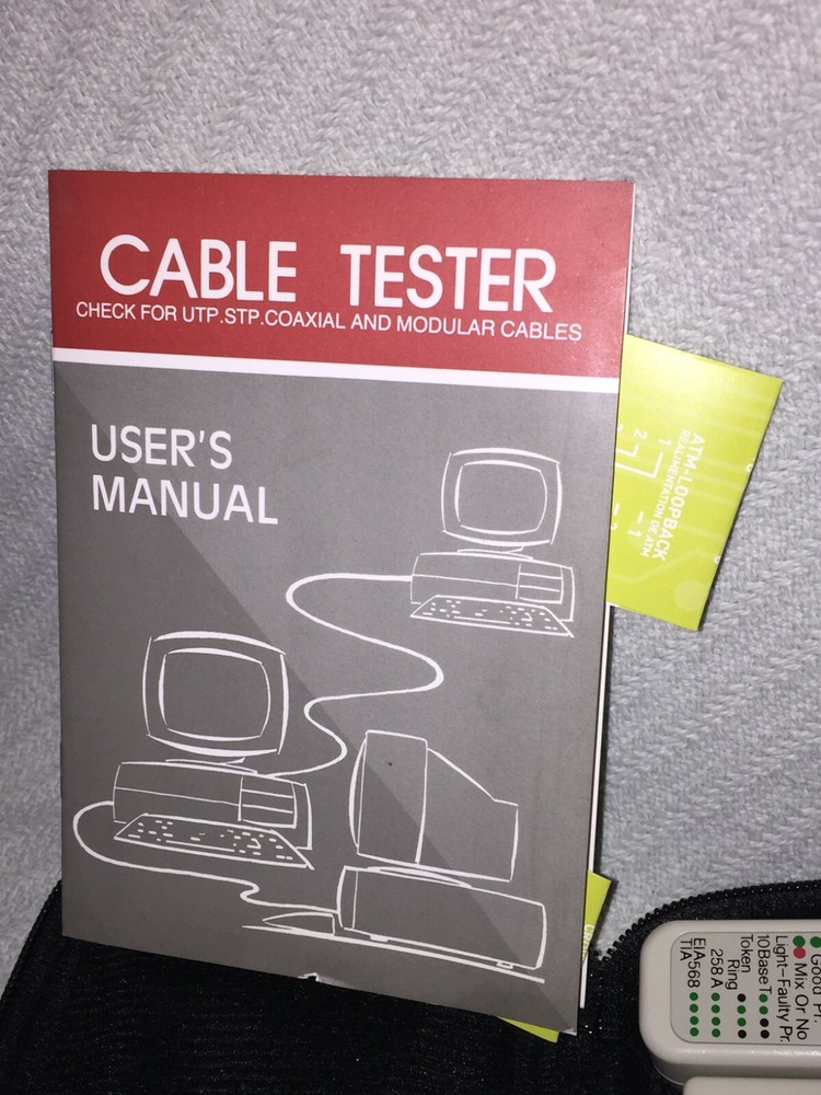 ENHANCED NETWORK CABLE TESTER NETWORK CABLE TERMINATOR MODEL #251452 IN ORIG BOX