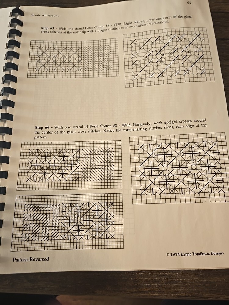 Lynne Tomlinson Designs Hearts All Around Needlepoint Bound PATTERN Book