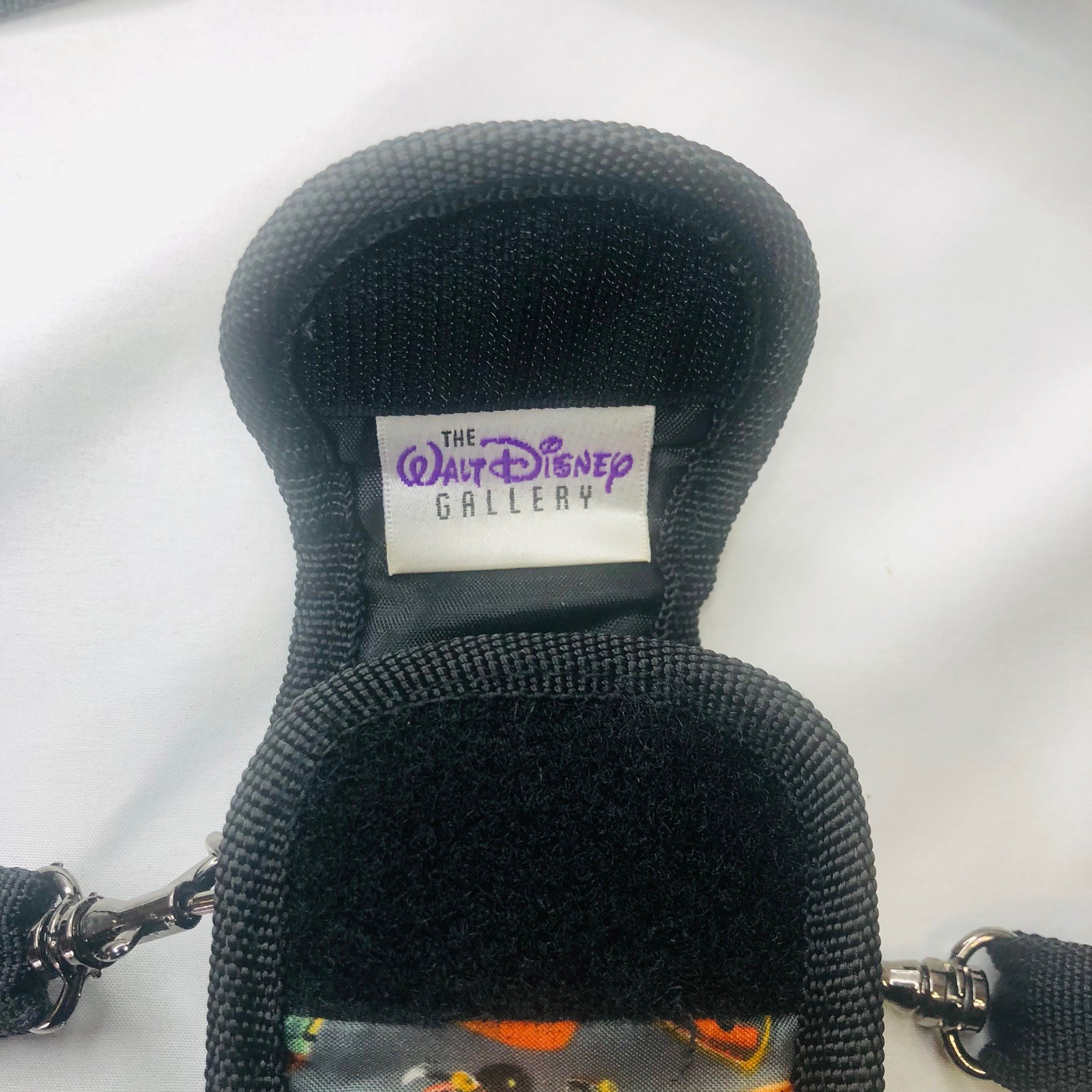 VTG Disney Mickey Mouse Mini Coin Purse Money Holder Bag Case Canvas Strap Clip