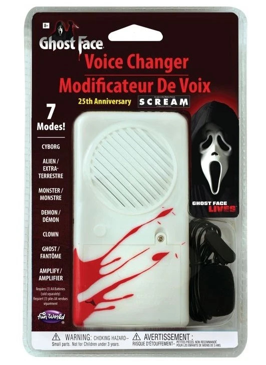 Ghostface Voice Changer Ghost Face 25th Anniversary Deluxe Voice Changer SHIPNOW