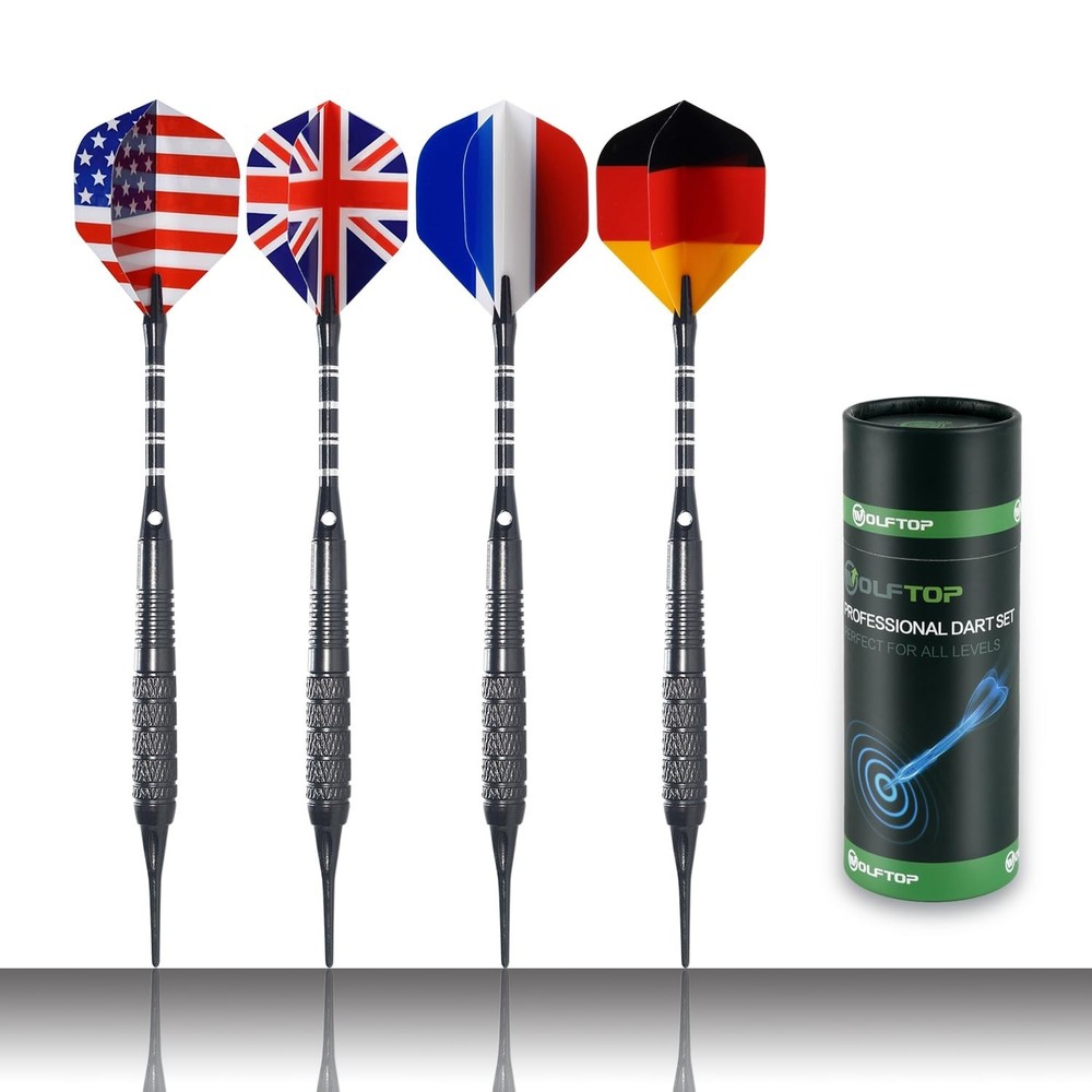 12 Pack Soft Tip Darts - Plastic Tip Darts 18 Grams with 100 Extra Dart Tips,...