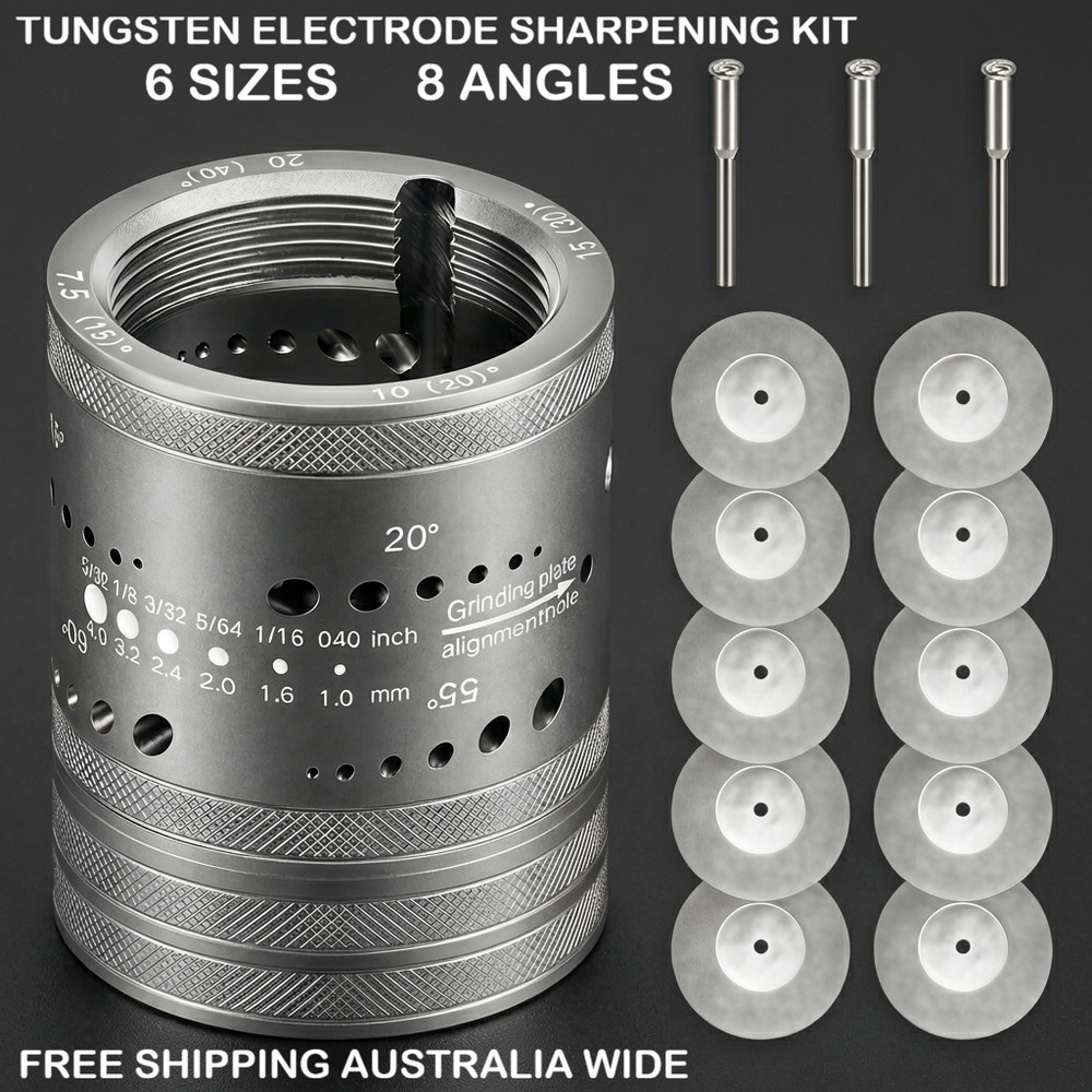 Tungsten Electrode Sharpener TIG Grinder Kit 6 Sizes 8 Angles Diamond