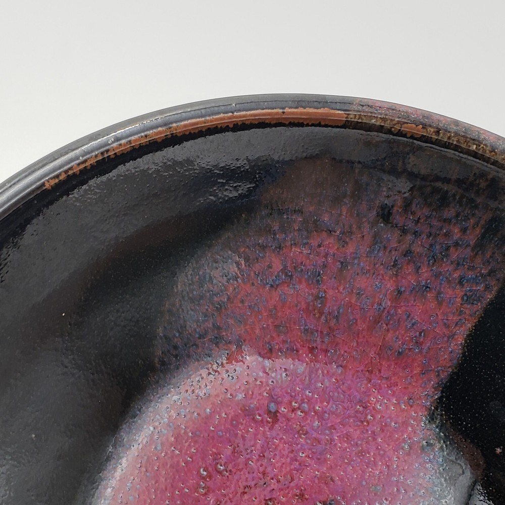 Studio Art Pottery Bowl Deep Colored Glaze Signed Conyers 9 inch Diameter