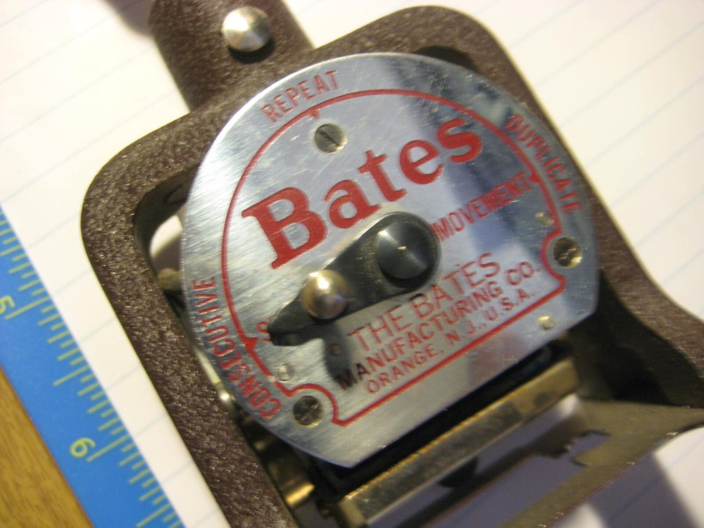 Vintage Bates Numbering Machine 6 Wheels Style E