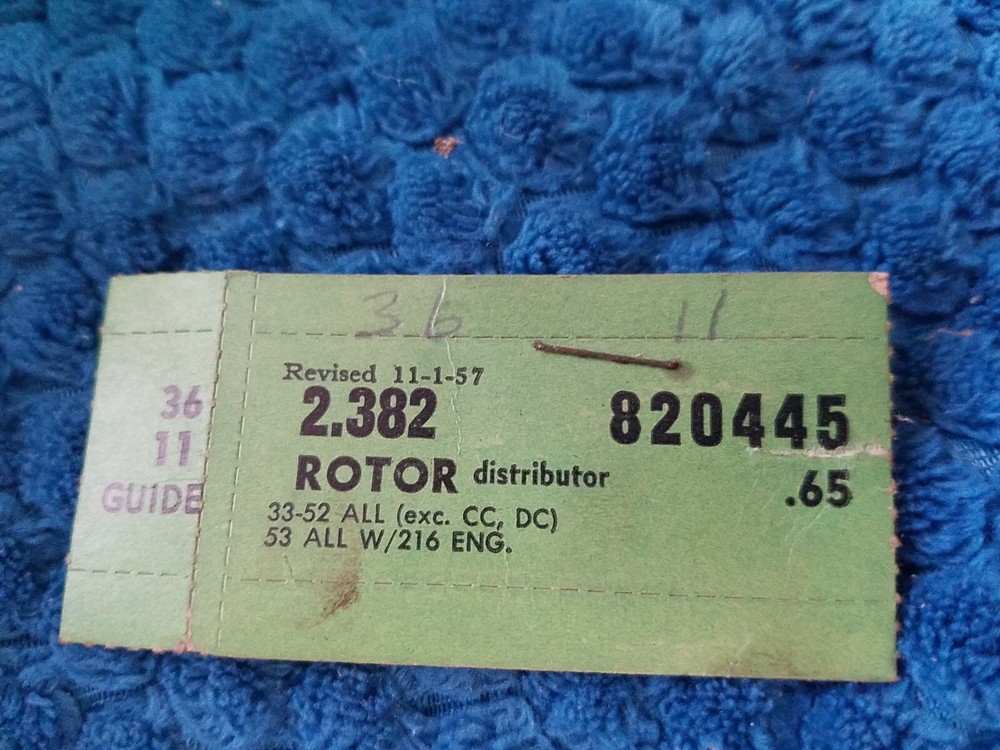 1933-1953 Rotor Distributor Button Gm# 820445