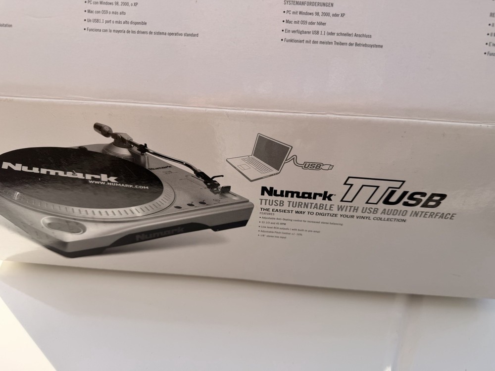 Numark TTUSB DJ Turntable With USB Audio Interface W Original Cables (Tested)