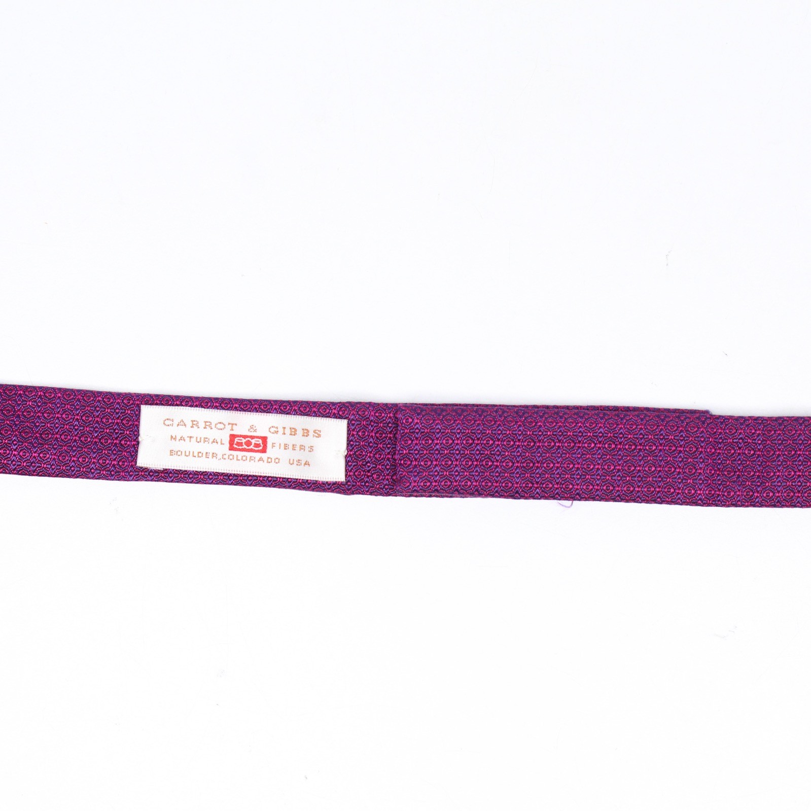 Carrot & Gibbs Silk Bowtie Bow Tie Mens Red Blue Geometric Weave Adjustable USA