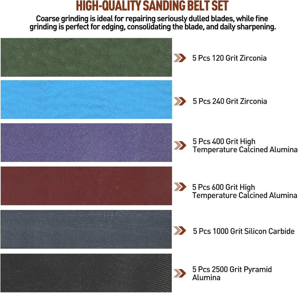 30 Pcs 1/2" X 12" Replacement Sharpening Belt Kit for Official Work Sharp Knife