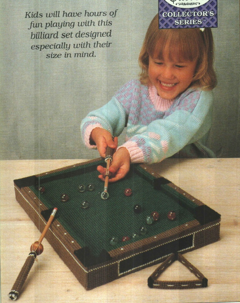 NEW RIGHT ON CUE POOL GAME SET PLASTIC CANVAS PATTERN INSTRUCTION