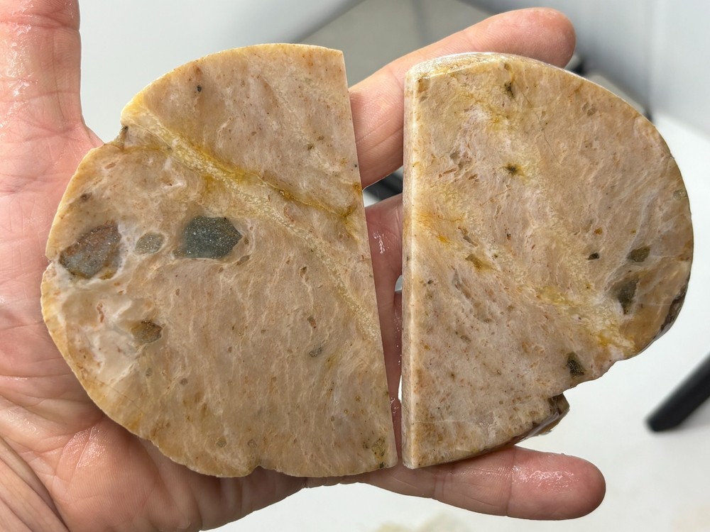 Simi-translucent Sillimanite Slabs Cabbing Lapidary Combo Ship Avail