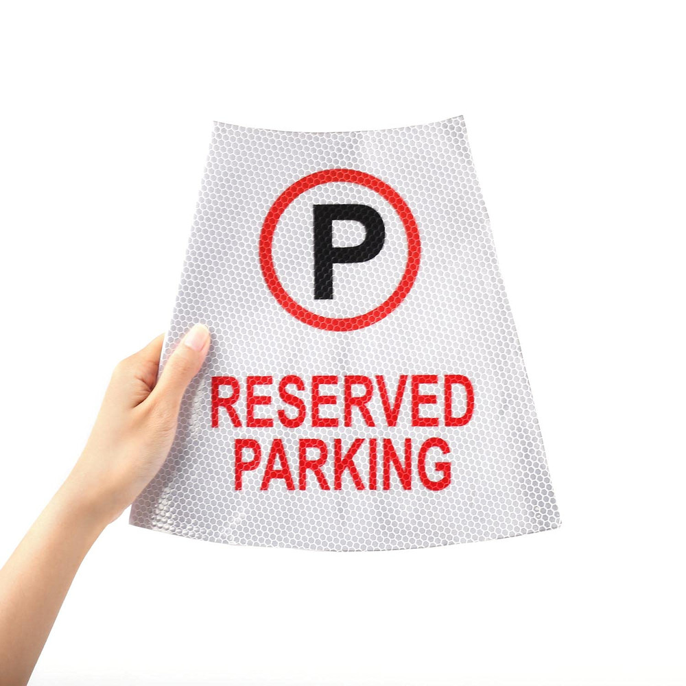 4 Pack " Reserved Parking " Bright Reflective Collars Sleeve, Cone Message Stick