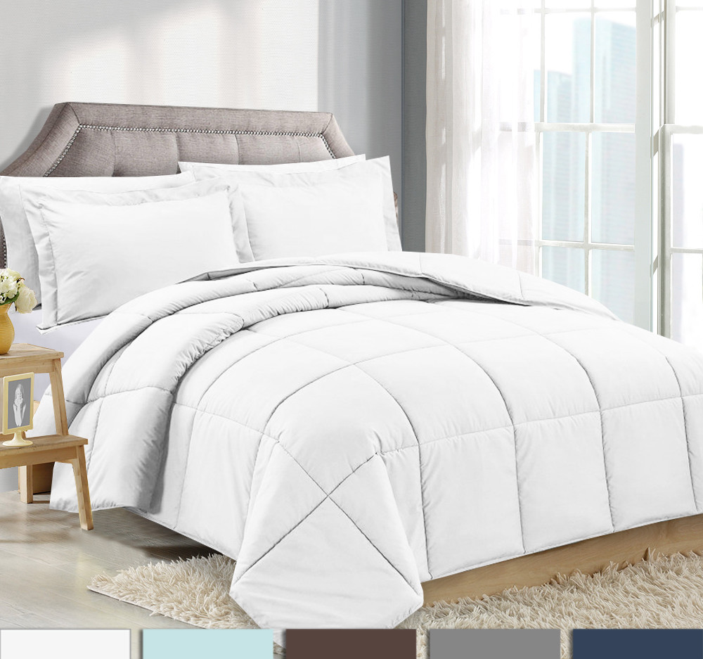 3 Piece Reversible Down Alternative Comforter Set - Comforter with Shams