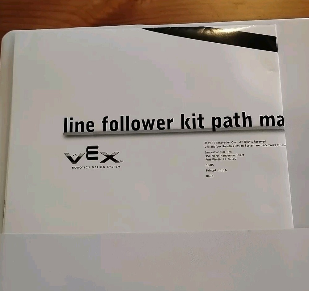 VEX Robotics Design System Inventors Guide Manual Book Binder With Path Map