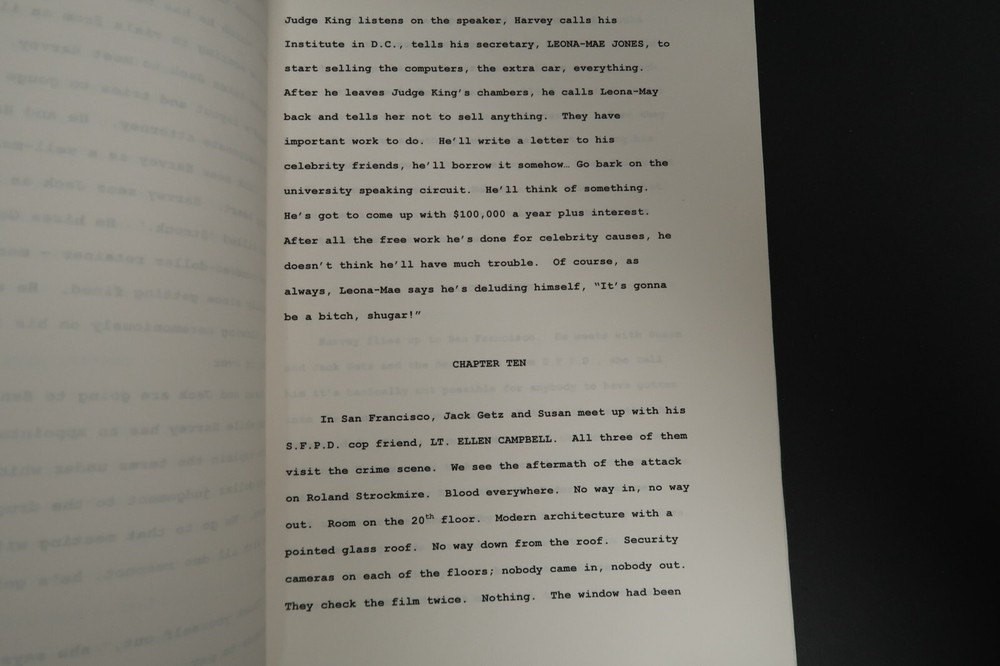 Runaway Heart Outline Original Book Script Stephen J. Cannell Studios Collection