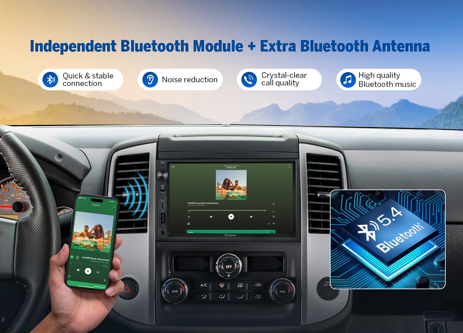 Eonon UX7A GPS Navigation 7" Android 14 4+64 Double DIN Car Stereo CarPlay Radio