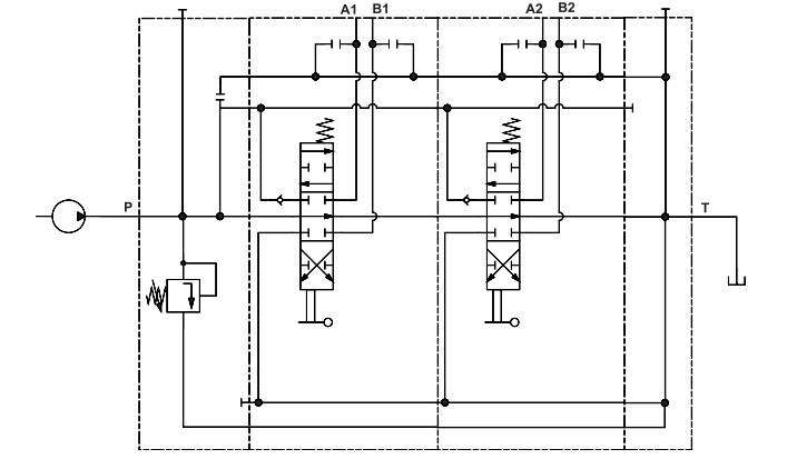 39,5 GPM (150L) Hydraulic Sectional Control Valve with 3 Levers, 1" BSP