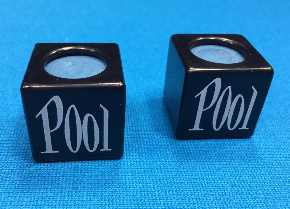 ( 2) Billiard Pool Cue Chalk Box Holder " Pool “