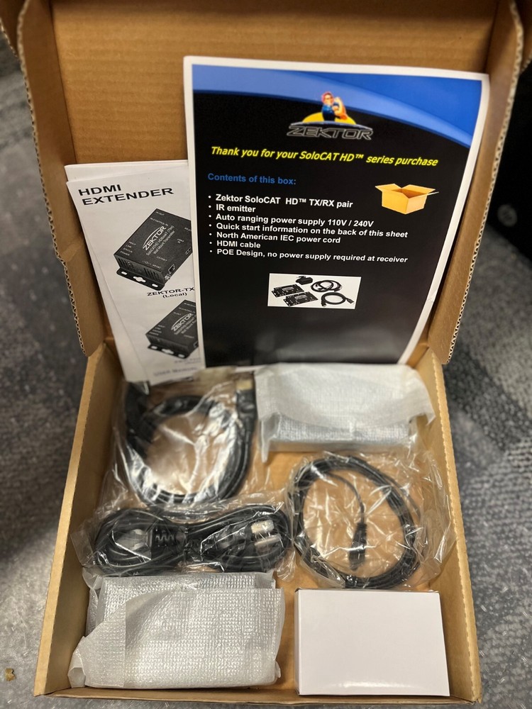 NEW! Zektor SoloCAT HDBaseT-HDMI Extender Set 900-000155