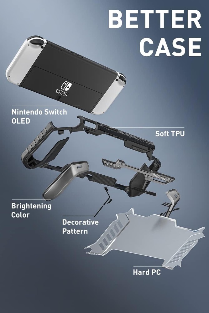 i-Blason Armorbox for NintendoSwitch OLED Case Dockable Back Cover Easy Snap-on