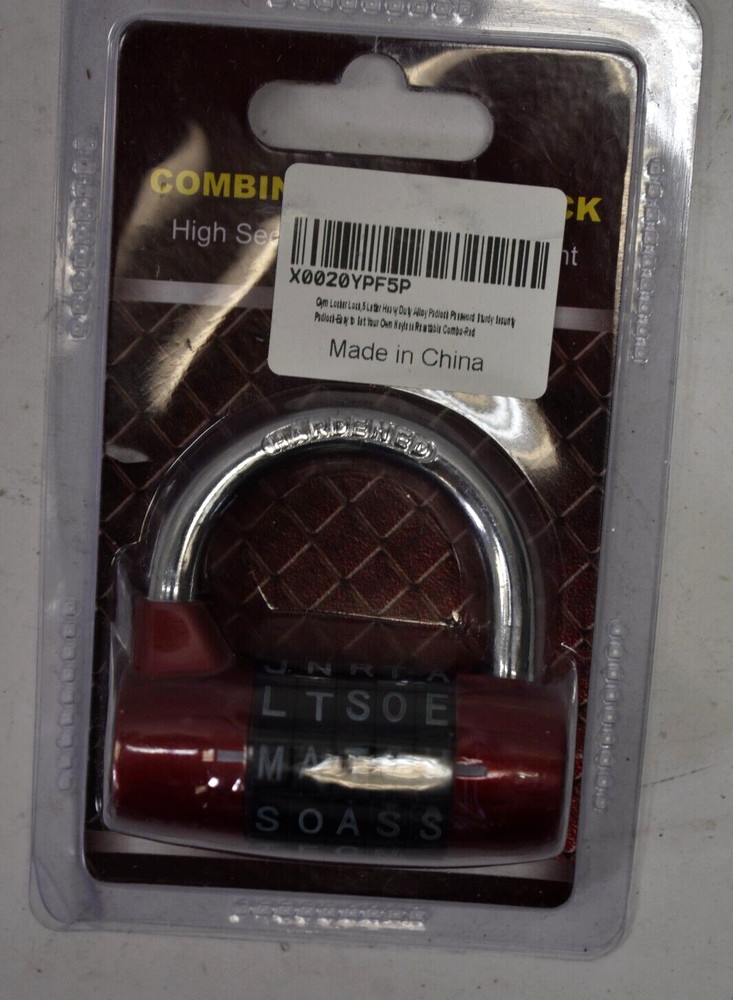 Cluckyu Combination Lock Heavy Duty Padlock Password Sturdy Resettable Red