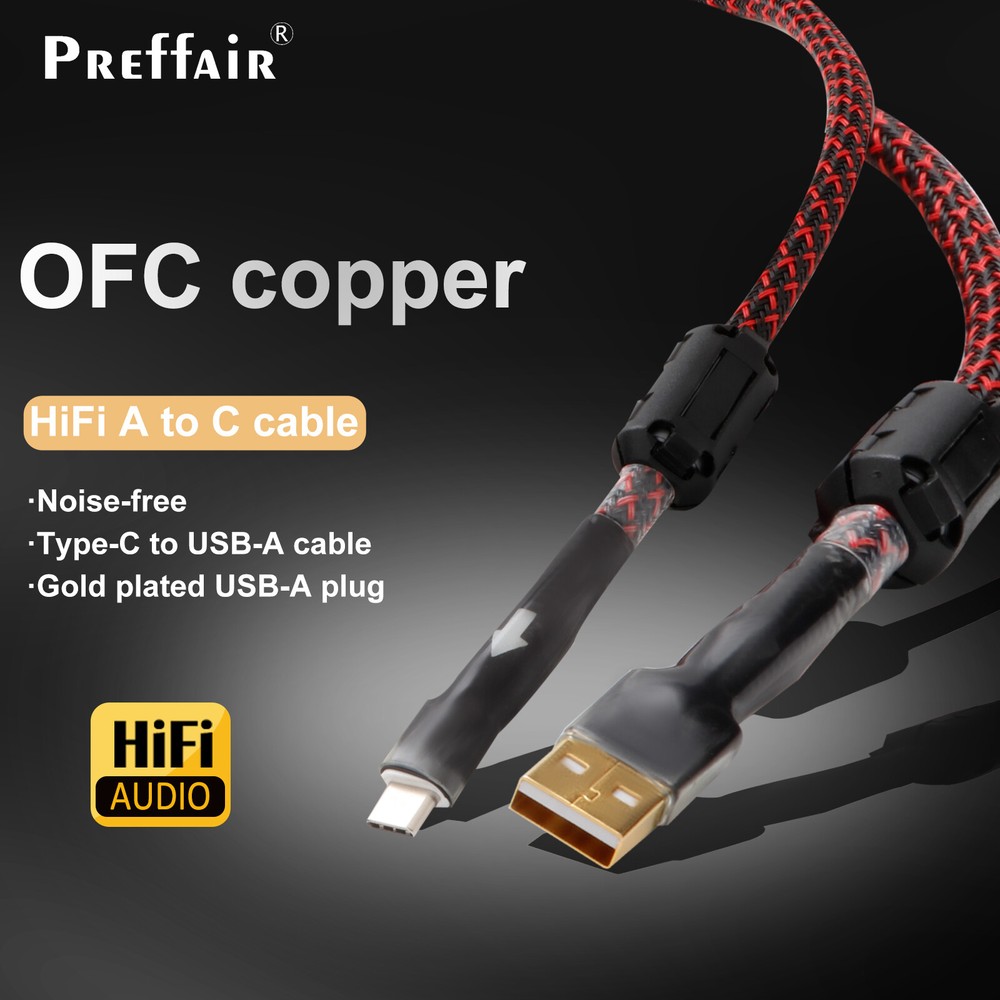 New Type A to Type C Audio USB Cable HIFI Gold Plated Plug DAC Cable Data Line