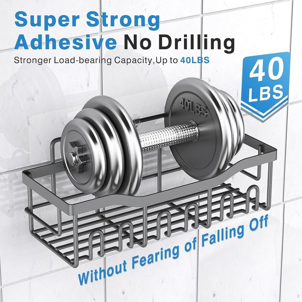 Durable 5-Pack Stainless Steel Shower Caddy Set - Modern, Rust Resistant Design