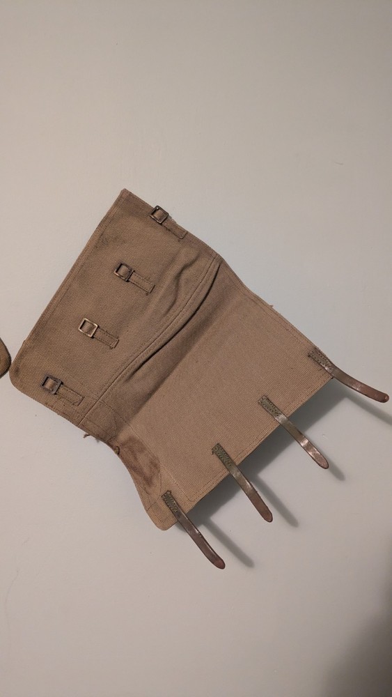 Original WW2 British Army 37 Pattern Spats Dispatch Gaiter Pair - 1944 Dated