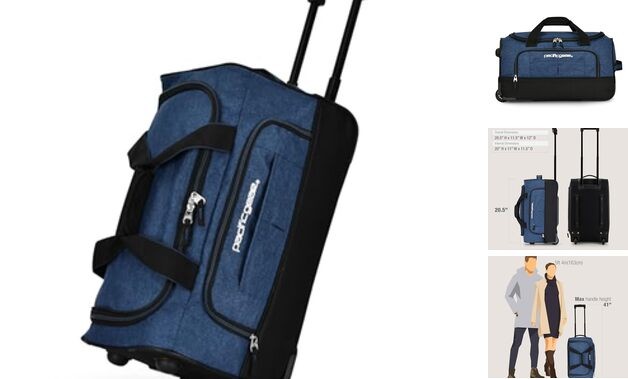 Duffel Bag with Rolling Wheels 21 Inch Navy