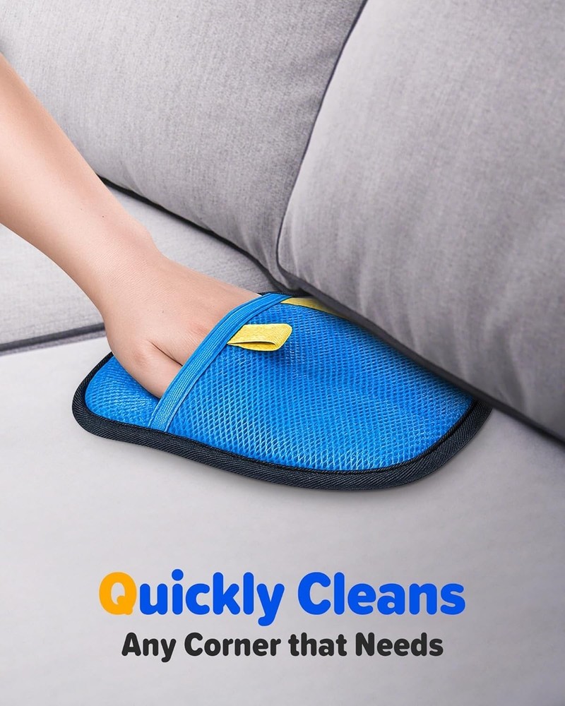 Strong Electrostatic Hair Remover for Pets - Multi-Surface Cleaning Gloves, Blue