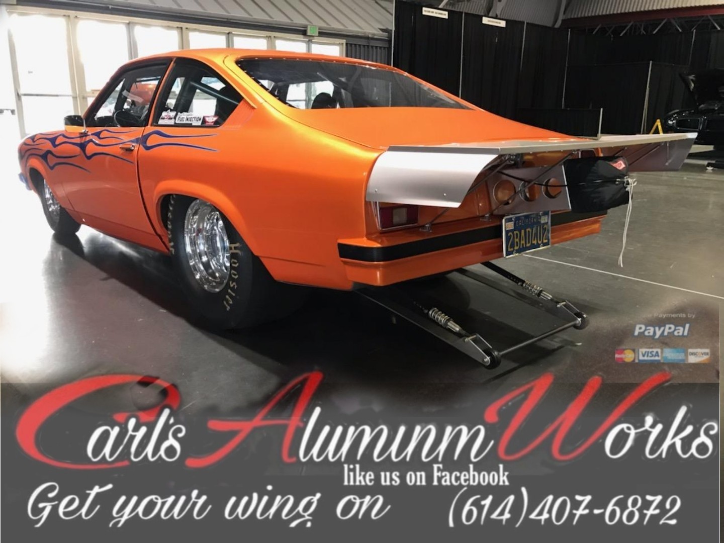 Vega Wing, 74/77 Chevy, Pro Racing Wing, Polish, Black, Brush, Satin anodized