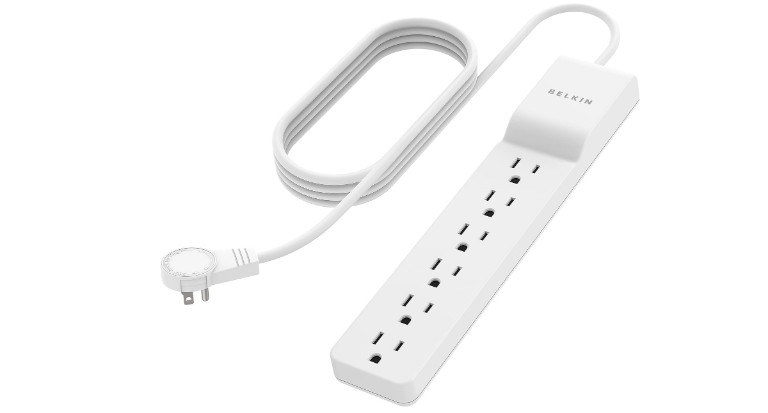 6 AC Power Strip Surge Protector Flat Rotating Plug Multiple Outlets Home Office