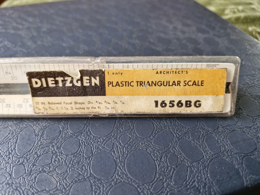 Vintage Dietzgen Plastic Triangular Scale ,made In GERMANY.
