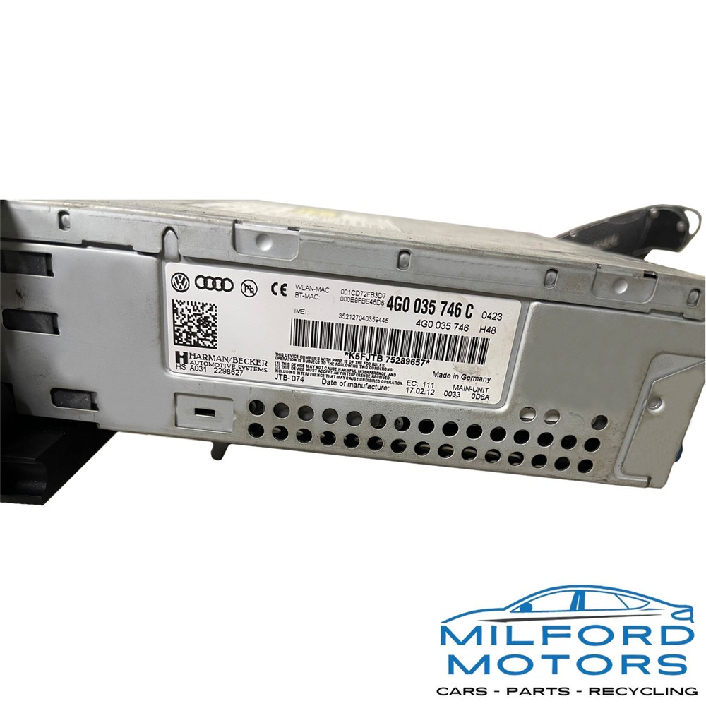 MULTIMEDIA AUDIO CD PLAYER RECEIVER MODULEAUDI A6 2016-2018