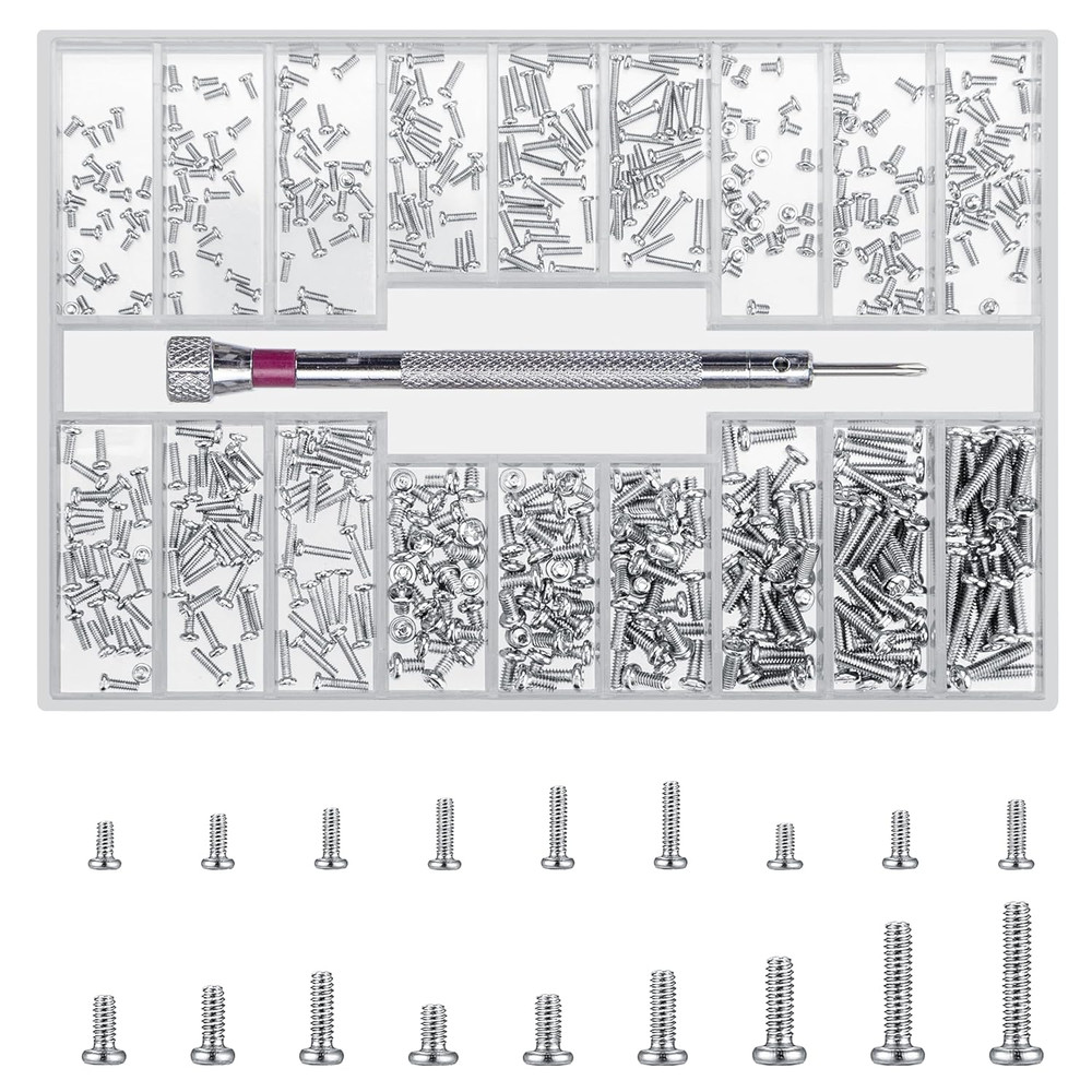 500 Pcs Laptop Screws Kit, M1.2/M1.4/M2 Tiny Computer Replacement Screws