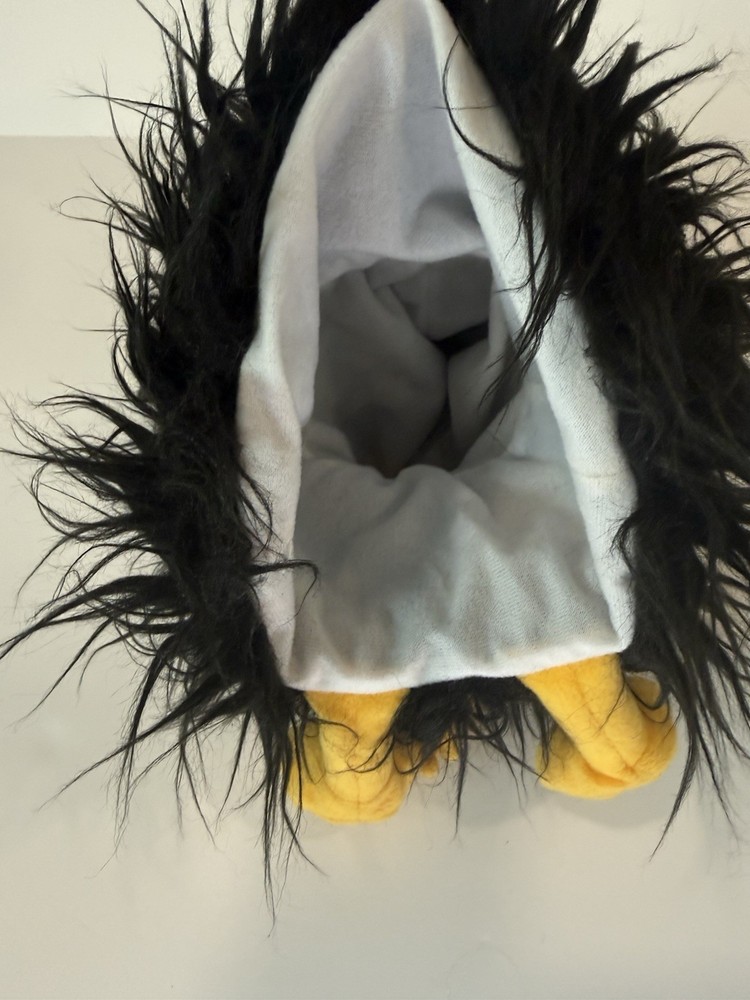 Crow Raven Hand Puppet Fluffy Body Soft Plush