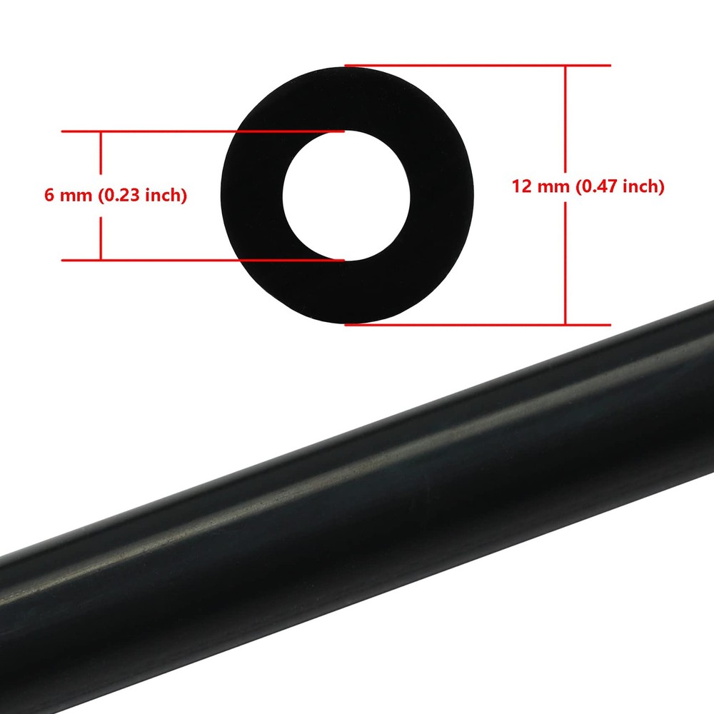 Ucreative 5FT ID 1/4" (6mm) High Temperature Silicone - 5FT, Black