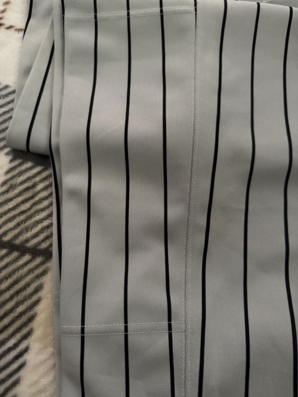 NWT Nike Gray With Black Pinstripe Baseball Pants Men's Large Reinforced Knee