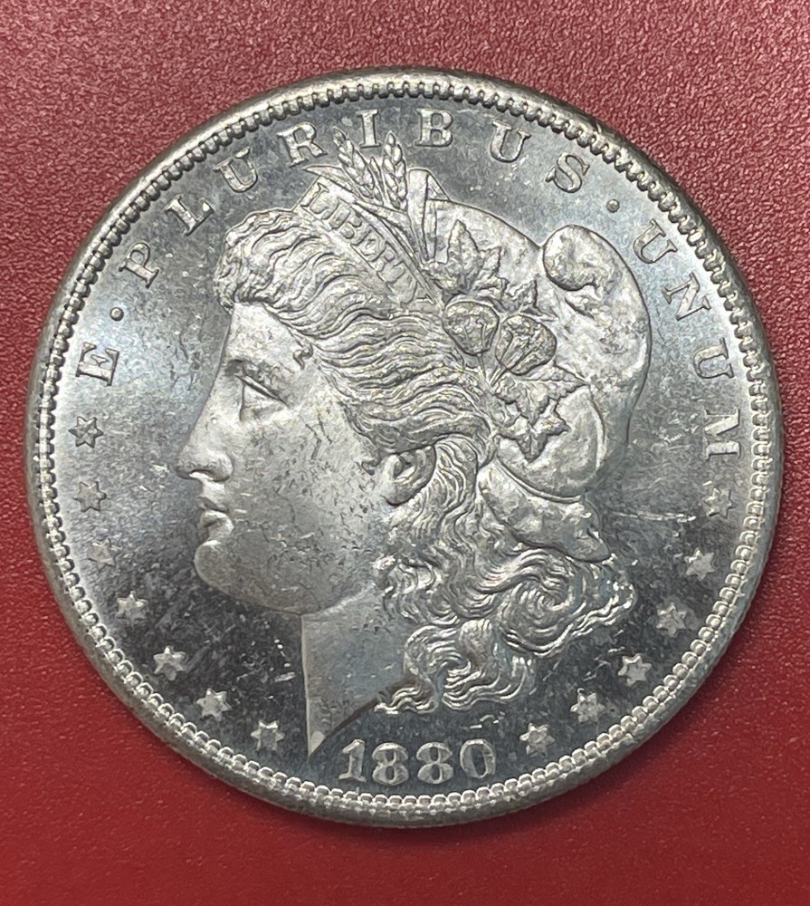 1880 S Morgan Silver Dollar, Gem Uncirculated, Appears Prooflike.