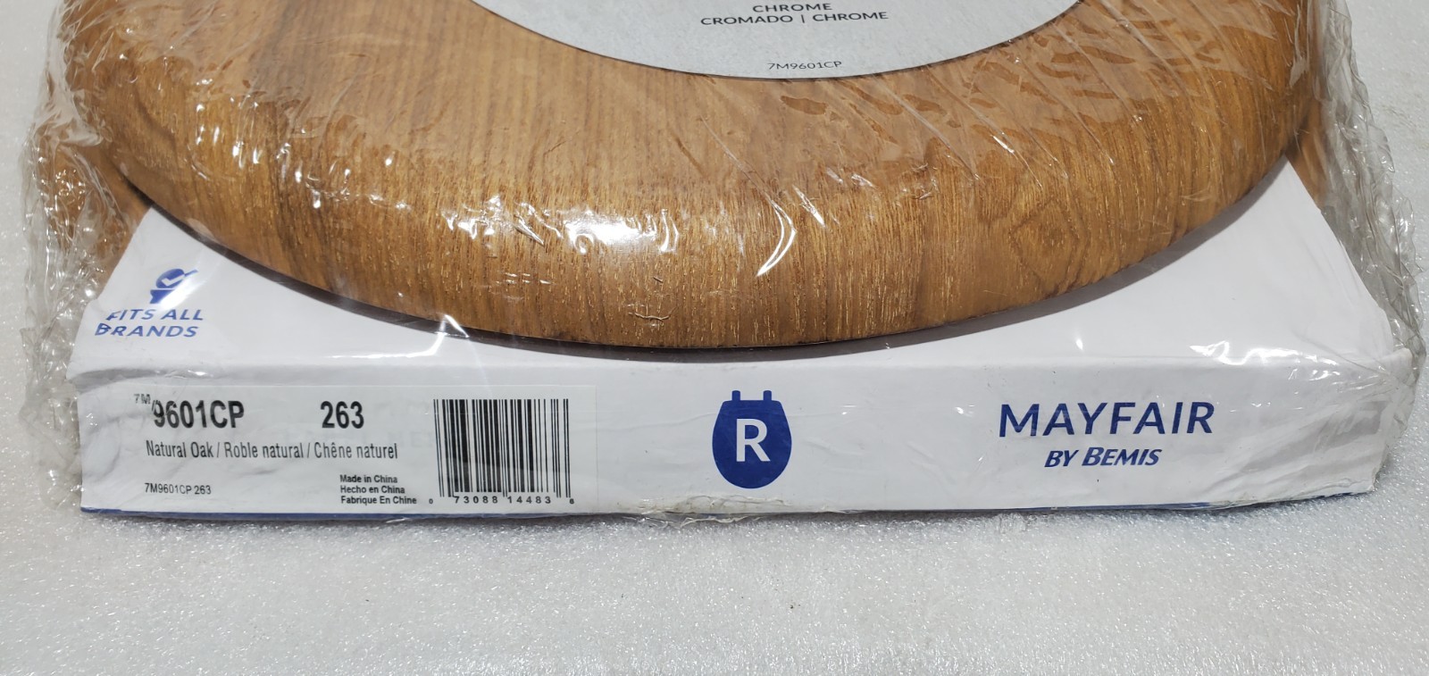 NEW Mayfair Natural Reflections Round Toilet Seat Natural Oak Wood Veneer Finish