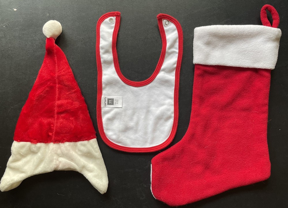 My First Christmas Bib, Hat, and Stocking Set PLEASE READ NOTE