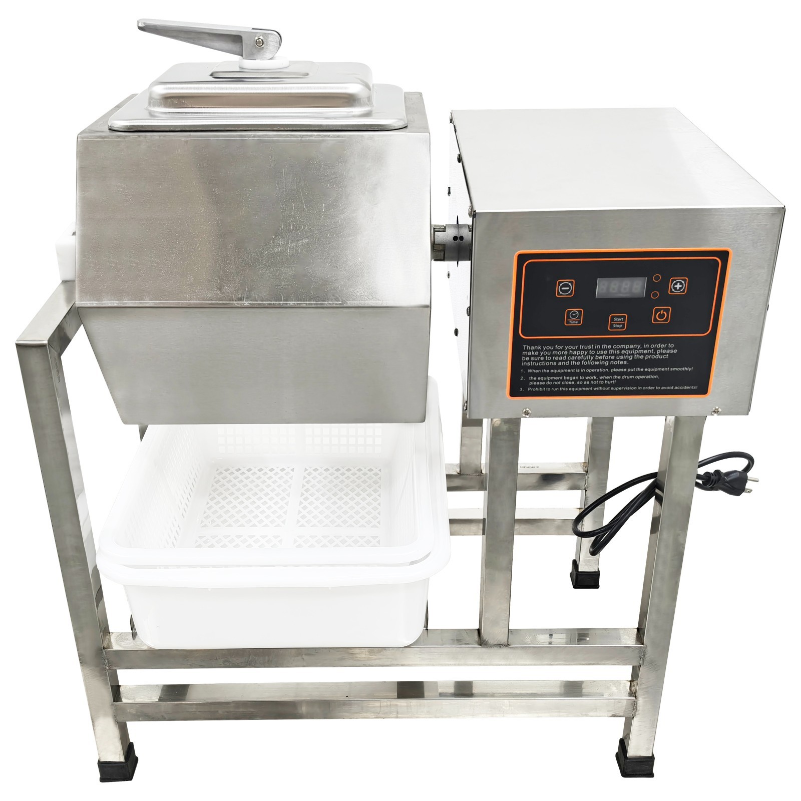 110V Fully Automatic Meat Tumbler Marinator Microcomputer Control Max 44 lbs