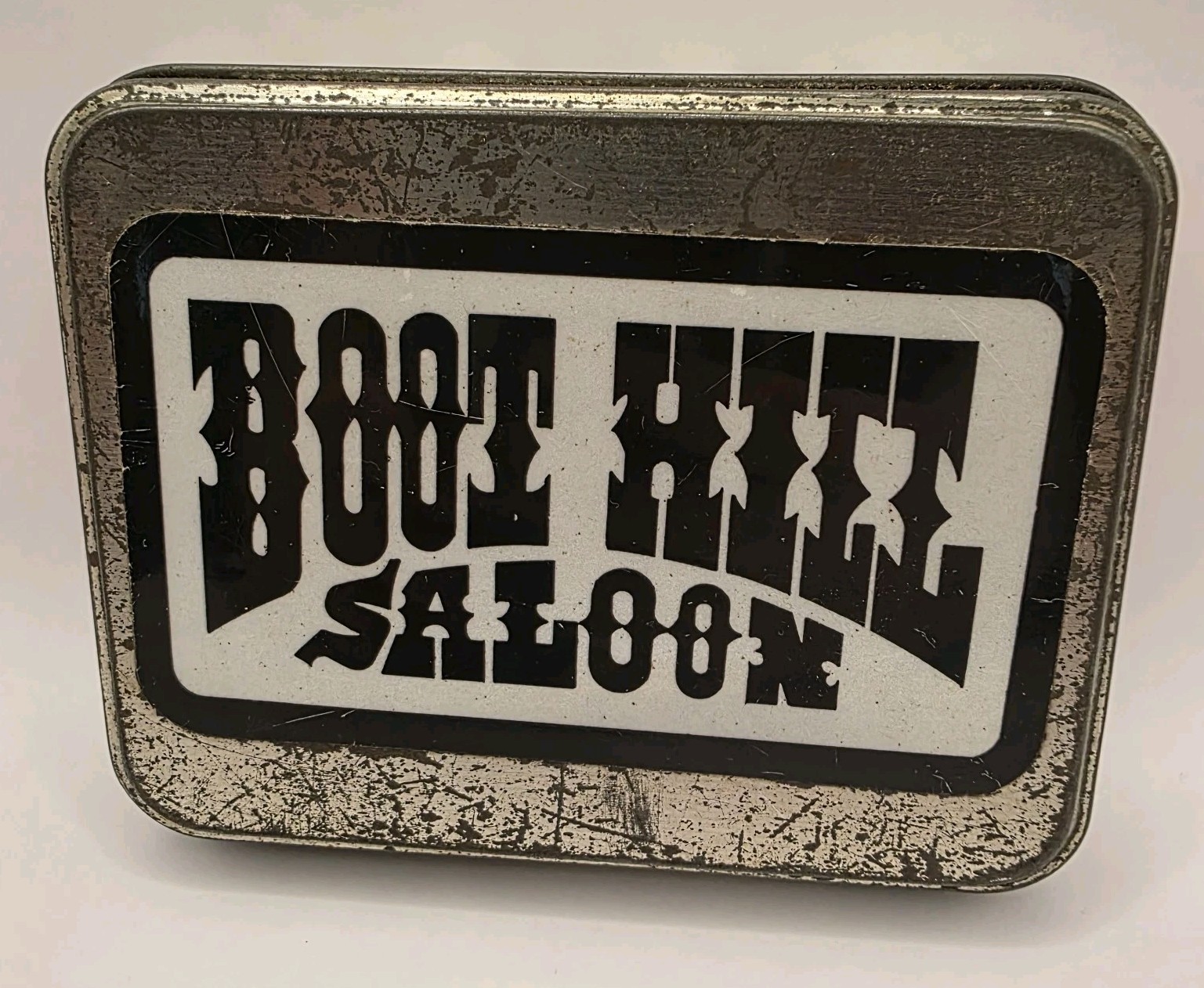 Boot Hill Saloon Fossil Metal Tin 1999 Biker Motorcycle Bar Vintage Daytona