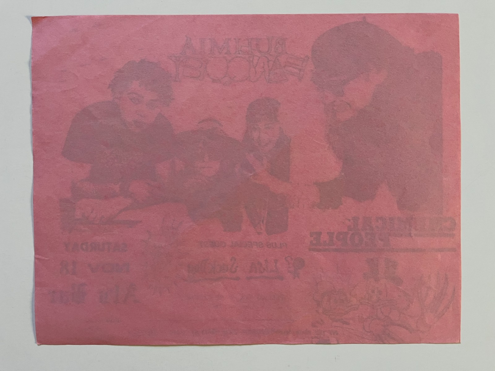 Lisa Suckdog Bulimia Banquet Chemical People Flyer Concert Punk Poster